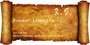 Kondor Izabella névjegykártya